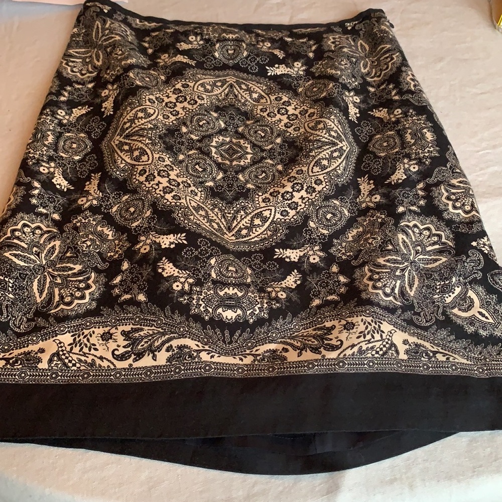 Loft silk and cotton paisley print skirt